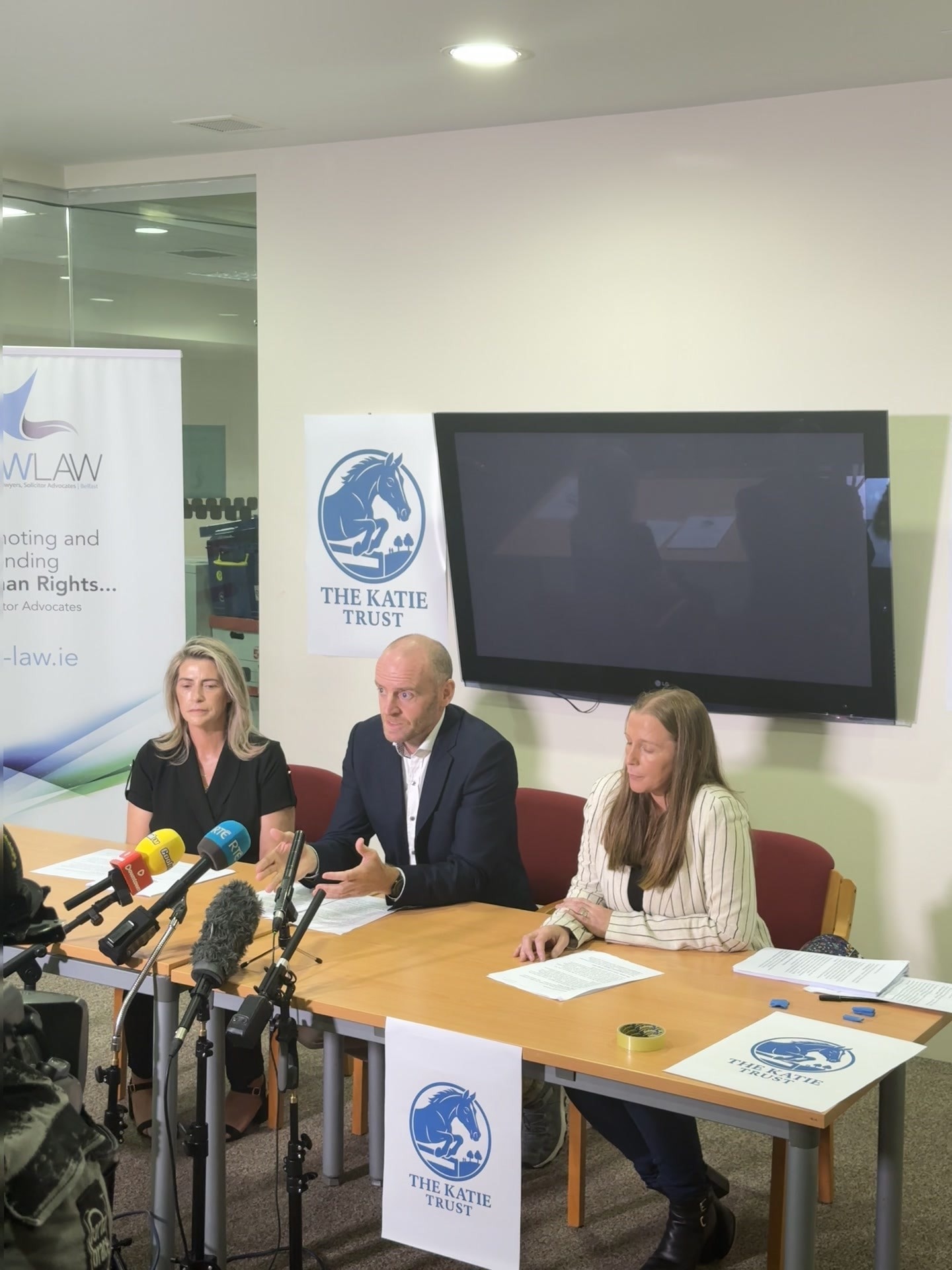 James Brannigan with Katie's family at The Katie Trust press conference